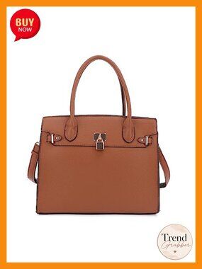 Concealed Carry Satchel Purse Women Faux Leather Lockable Pocket Handbag